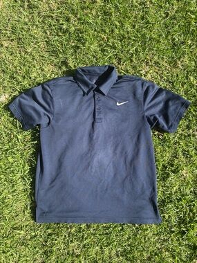 Nike Navy Polo Shirt with White Swoosh